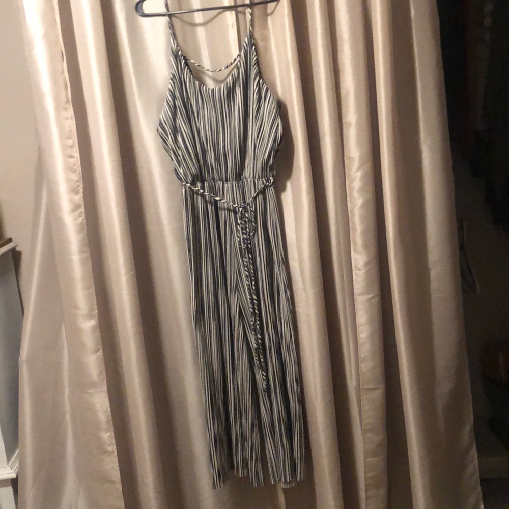 Navy Blue/White Romper